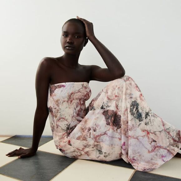 ZARA STRAPLESS STONE TULLE DRESS - Picture 6 of 11